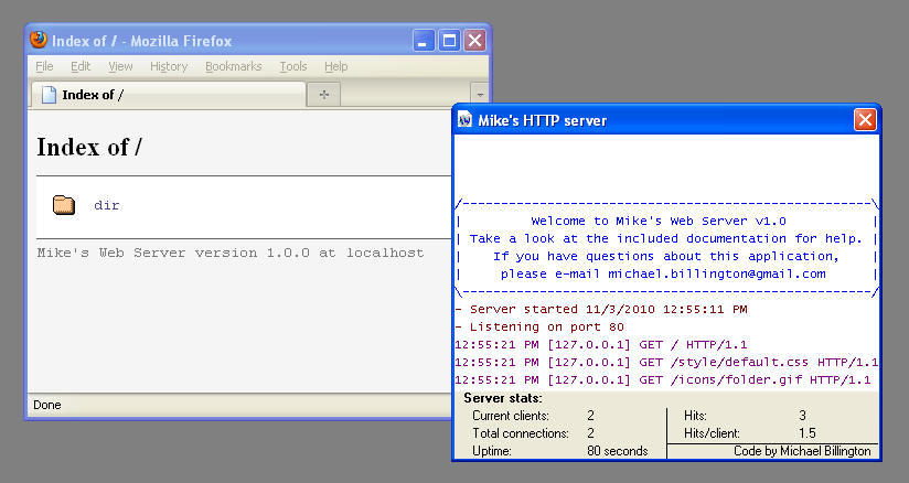 Mike’s Webserver at work
