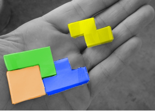 A tetris game in the palm of my hand