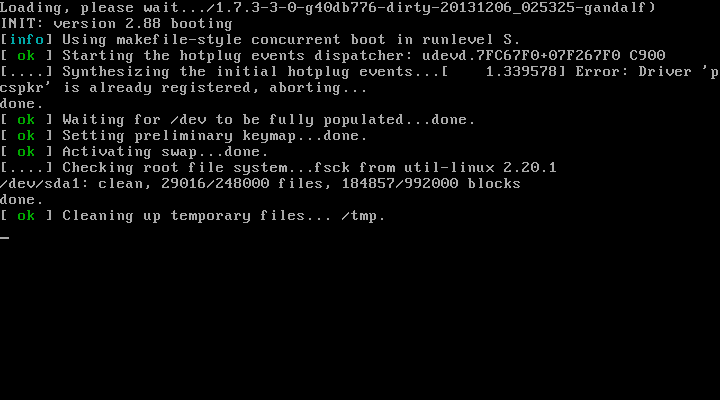 Debian’s text-mode booting